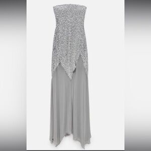 Zara x Barbie • Silver Sequin Long Dress
